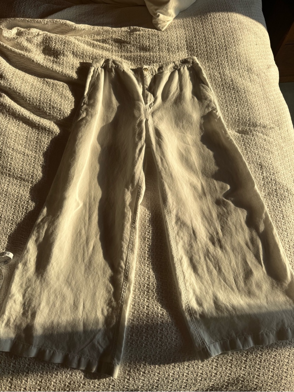 Never Worn Madewell Wide-Leg White Linen Pants
